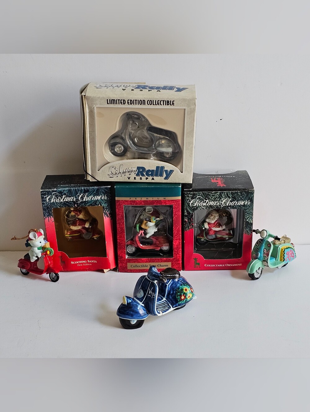 Vintage Lot of 8 Vespa Collectible Ornaments & Miniatures '70's - 90's Hallmark